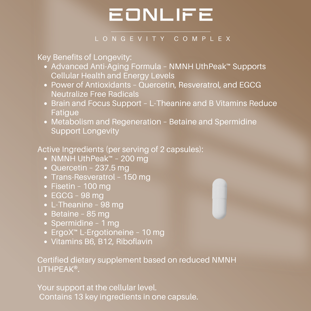 EON LONGEVITY COMPLEX NAD+ NMNH – ADVANCED ANTI-AGING AND CELL REGENERATION FORMULA