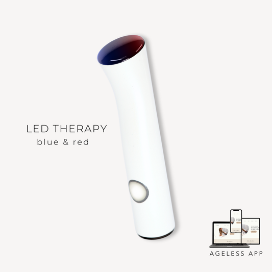 AURA GLOW Collagen Stimulator with Red and Blue LED Light + APP AGELESS