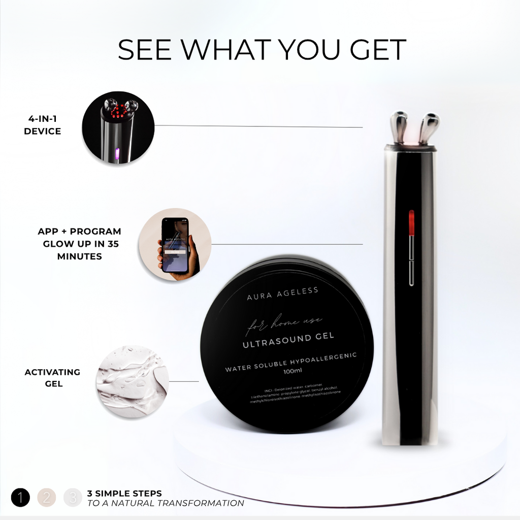 AURA RF lifting massager, collagen booster with RF and LED