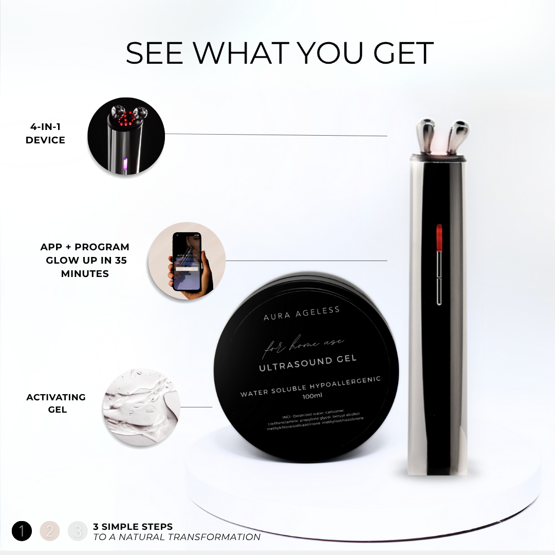 AURA RF lifting massager, collagen booster with RF and LED